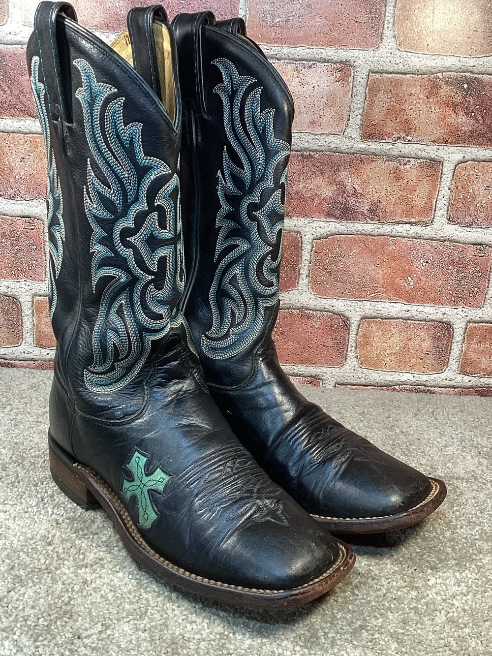 Tony Lama womens black western cowboy boot size 6.5